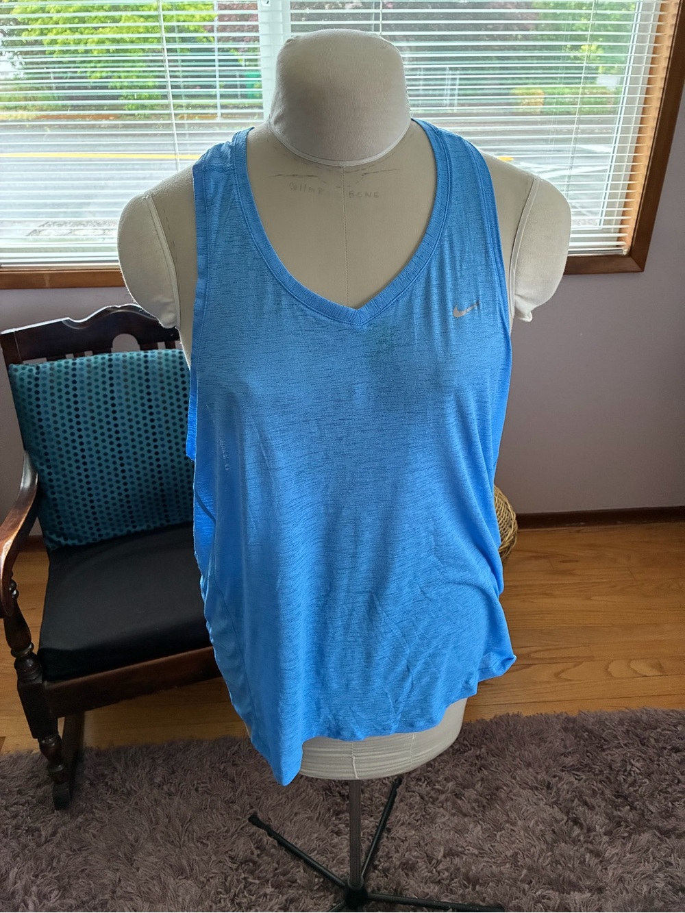Nike Light Blue V-Neck Racerback Tank Top